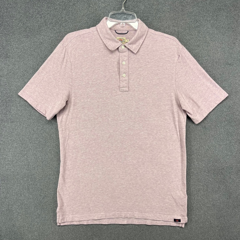 Faherty Polo Shirt Mens M Lavender Heathered Cotton Modal Stretch Coastal Casual